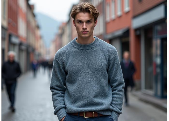 En moderne tolkning av den tradisjonelle fiskergenseren, stylisert for urban bruk.