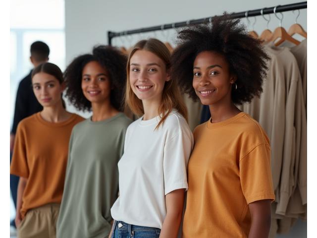 Modeller som presenterer en småskala motekolleksjon på en bærekraftig messe