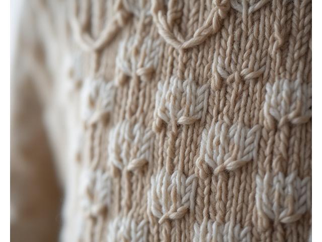 Detaljbilde av et norsk ullstrikkeplagg med intrikate mønstre