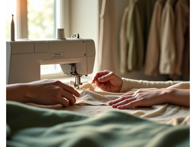 Håndverkere som produserer klær i et lite, skreddersydd studio